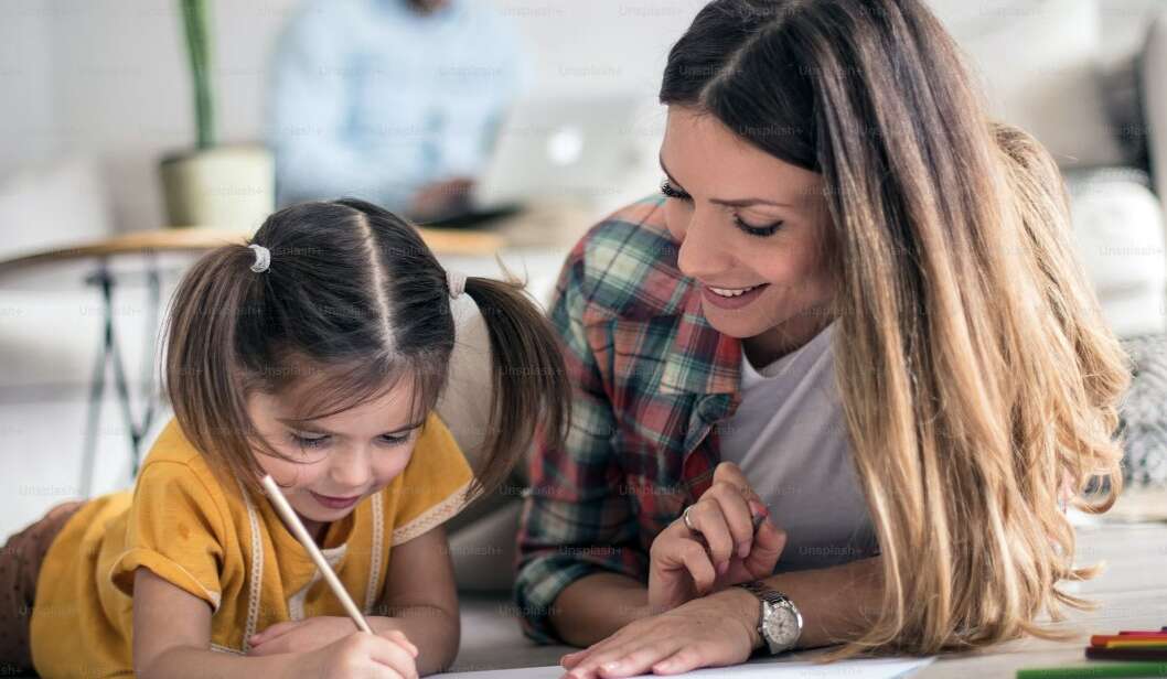 moms teaching daughters